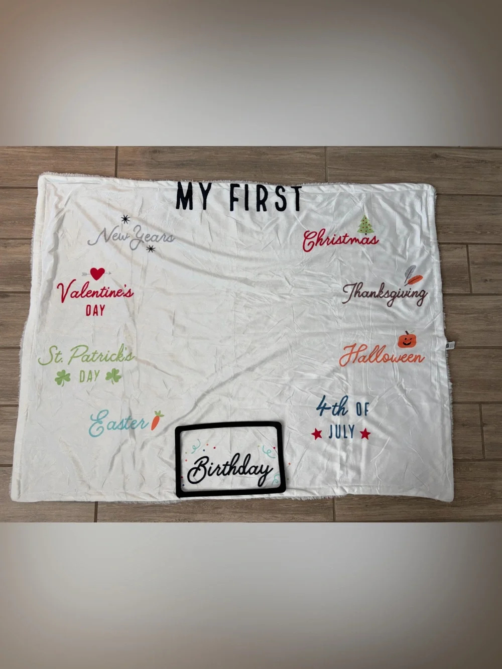 NWOT | Hudson Baby My First Milestone Holiday Blanket - Reversible